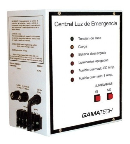 Central Luz De Emergencia Gamasonic Modelo Dl746 12 V