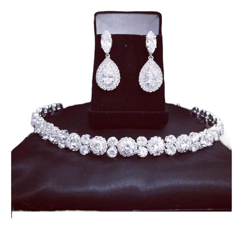 Kit Tiara Brinco Zirconia Noiva Conjunto Coroa Coque Combo