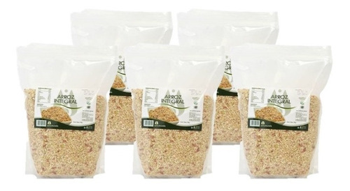 Arroz Integral Orgánico 1kg, Kit De 5 Bolsas