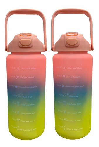 X2 Botella Deportiva Termo Agua 2 Lt Botellas Motivacionales