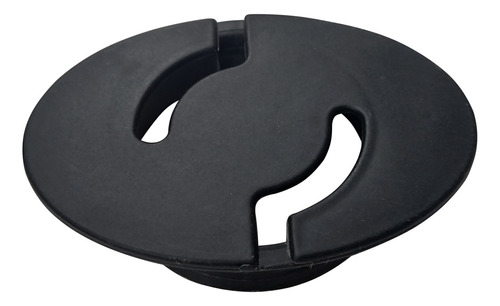 Pasacable Oval Plástico Negro Para Escritorio 75 Mm Madera