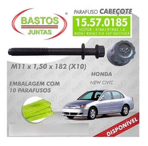 Parafuso Cabecote Honda Civic 1.8 16v 05/