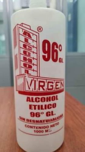 Imagen 1 de 2 de Alcohol Etílico 96° Virgen Caja C/12 Pzs