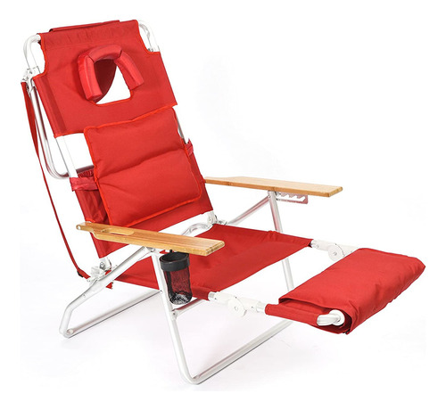 Silla Plegable De Playa Acolchada 3 En 1 Color Rojo