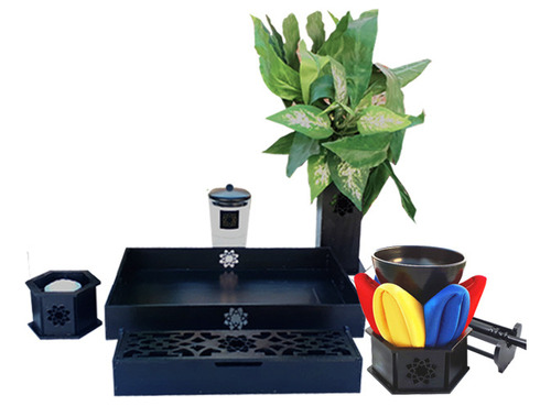 Altar Budismo Soka Negro Simple+gong Ch Completo S/p