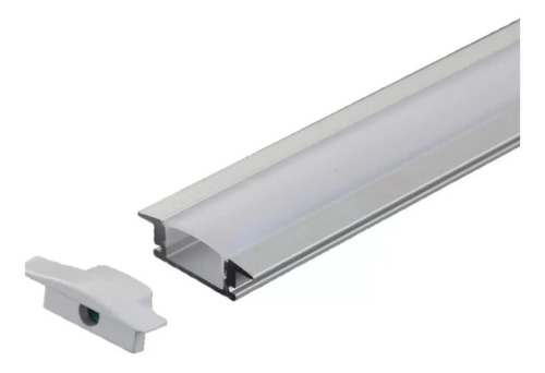 Kit 5 Perfil Embutir 24 X 7mm Alumínio P/ Fita Led 2 Metros