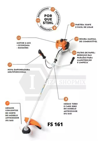 Roçadeira Stihl Fs 161 Original Nylon E Faca Stihl Original