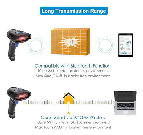 Netum Escáner De Código De Barras Bluetooth, Compatible C...