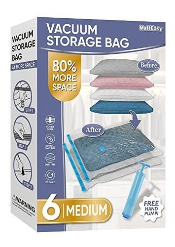 Matteasy Space Saver Vacuum Storage Bags, 6 Pack Space Saver