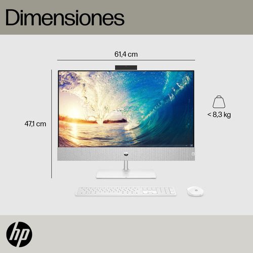Hp All In One 27-ca0012la Amd Ryzen 7 16gb Ram 512gb Ssd fhd Snowflake White