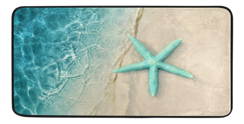 ~? Ocean Beach Starfish Alfombras De Cocina Sea Water Wave B