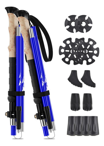 Set 2 Bastones De Trekking Senderismo Bastones Plegables