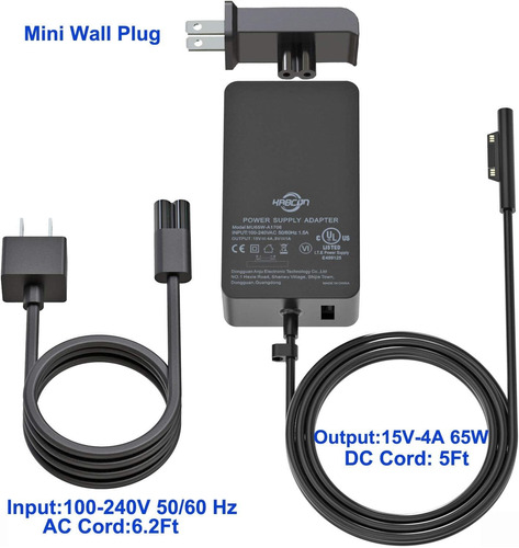Surface Pro Surface Laptop Charger Ul Listed 65w Power Adapt