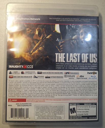 The Last Of Us Ps3 Audio En Español Con Stickers Naughty Dog (Usado)