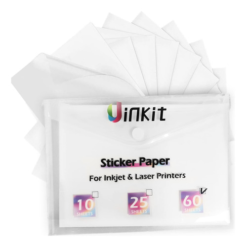 Uinkit Vinilo Imprimible Para Impresora Inyeccion Tinta 25 X