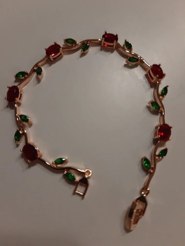 Pulsera Mujer Brazalete Rosas Elegante Circonita