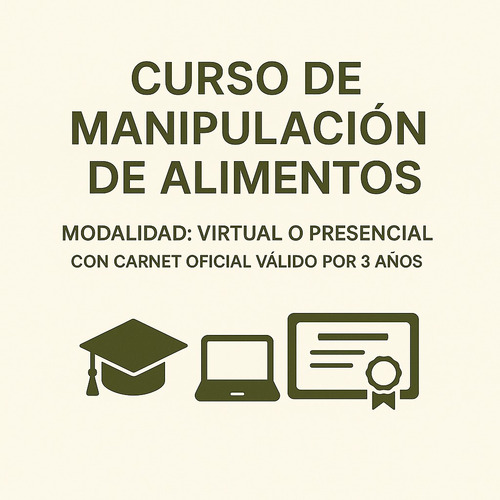 Curso De Manipulación De Alimentos | Carnet Oficial