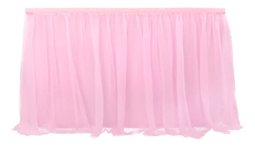 Falda Mesa Tul  Decoracion Princesa Premium Para Baby Rosa
