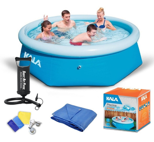 Piscina Inflável 2300l Kit Reparo Kala + Bomba + Capa