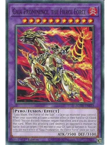 Gaia Prominence The Fierce Force (agov-en033) Yu-gi-oh!