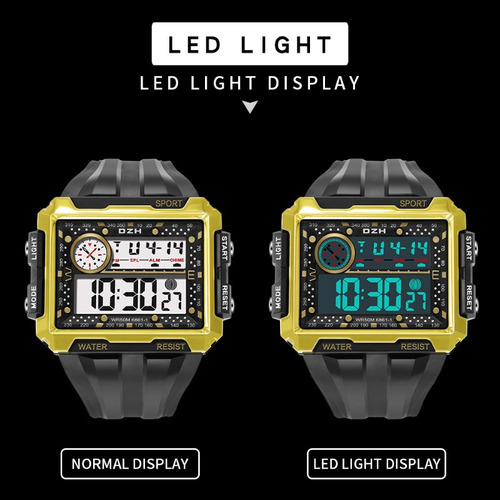 Reloj Electrónico Digital Synoke Square Chronograph Color Del Bisel Negro