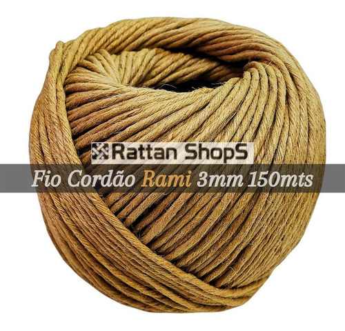 Imagem 1 de 2 de Rolo Fio Barbante Rami Encerado Berimbau N.08 150mts X 3mm