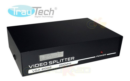 Imagen 3 de 6 de Splitter Vga 1x2 De 1 Entrada A 2 Salidas Trautech Amplifica