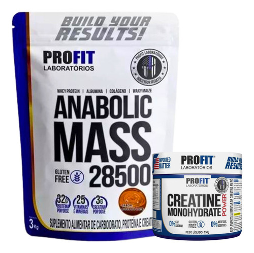 1x Anabolic Mass 3kg + 1x Creatina Power 150g Sabor Doce De Leite