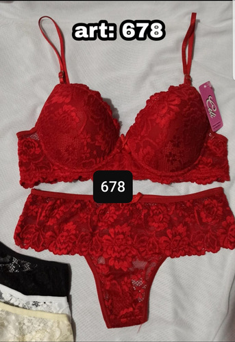 Conjunto Celi Soft Con Aro De Puntilla + Less Art 678 Negro Puntilla 90