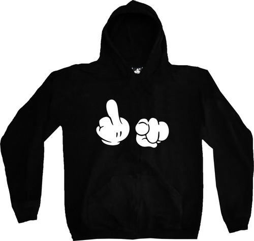 Buzo Hoodie Manos Mickey Fuck You Estampado Tv Urbanoz