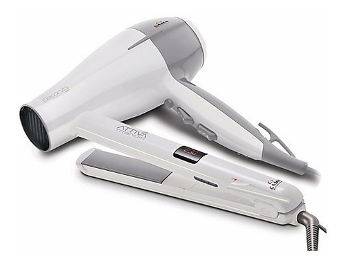 Set Ga.ma. Plancha Attiva Digital + Sec Eleganza Titanium Color Blanco