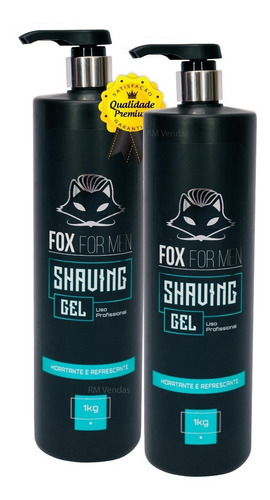 Shaving Gel Fox For Men 1kg Kit Com Dois + Frete Grátis