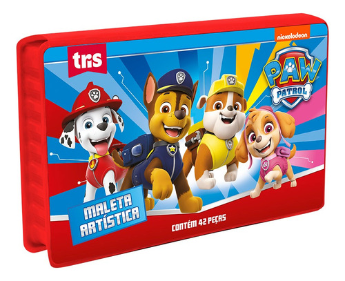 Maleta Artística Escolar Pintura Patrulha Canina Tris 42 Pcs