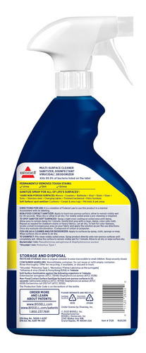 Spray Desinfetante Bissell 3128 650 Ml, Pacote Com 2