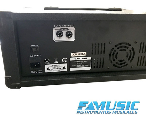 Imagen 5 de 10 de Consola De Sonido Potenciada Sunset Jcb608cl 6 Canales Delay