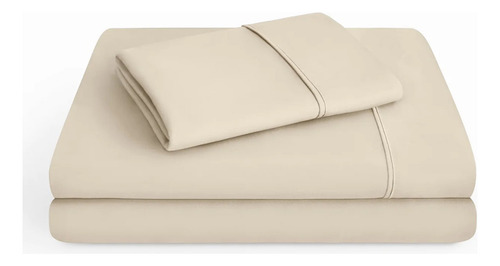 Sábanas Frescas Extra Suaves Anti Arrugas Tacto Lino 4 Pzas Color Beige Diseño De La Tela Queen