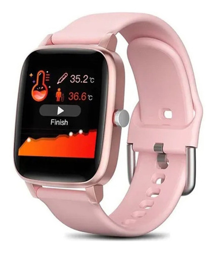 Reloj Inteligente T98 Para Hombre Y Mujer Para Xiaomi Huawei Color De La Caja Rosa Color De La Correa Rosa Color Del Bisel Rosa