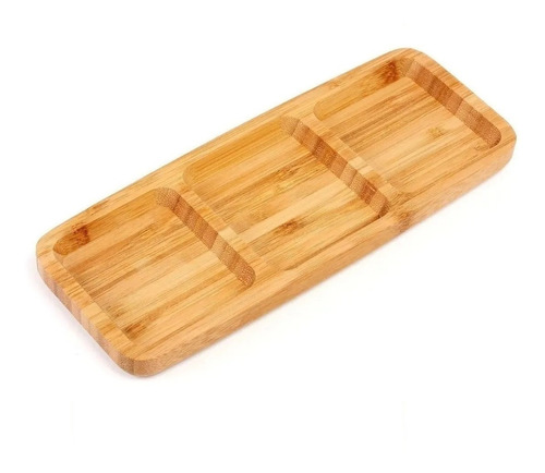 Petisqueira Tábua Bambu P/ Petiscos Bandeja Decoração 25x10