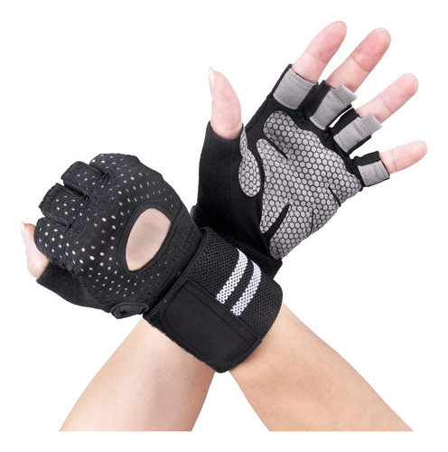 Guantes Gym Deportivos Con Muñequera De Potencia Black