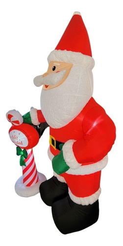 Imagen 4 de 4 de Inflable Navidad Santa Claus 2.4 Metros Con Leds Felpa Barba