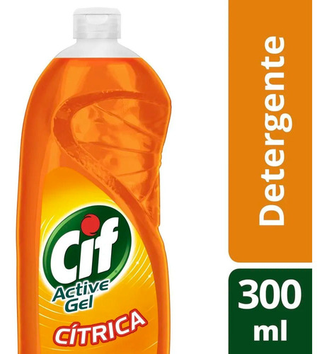 Detergente Lavavajilla Cif Active Gel Citrica X 300 Ml