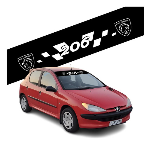 Sticker Sombrilla Adhesiva Parabrisas Tapasol Peugeot 206