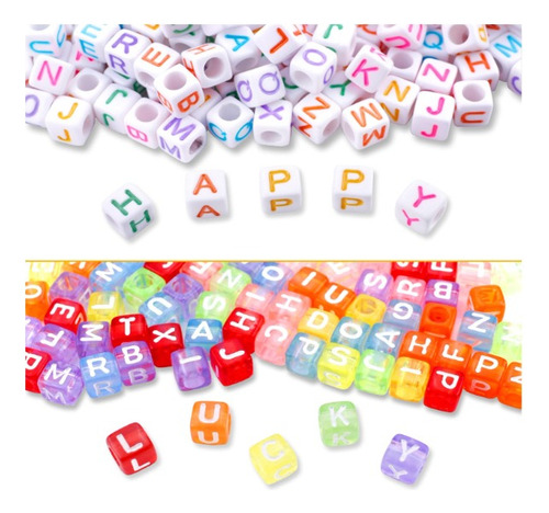 Cuentas Para Hacer Pulseras De Acrilico Con Hilo 1400 Pzas Multicolor 40.64 Cm 6 Mm
