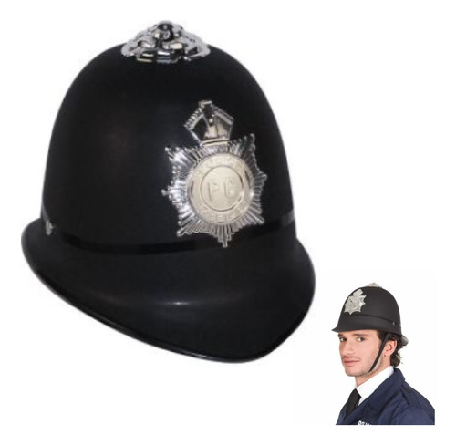 Casco Sombrero Gorro Policia Britanico Ingles Cotillon X3
