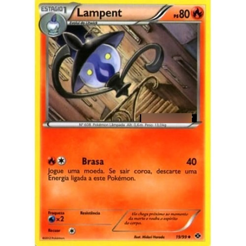 Lampent - Pokémon Fogo Incomum - 19/99 - Pokemon Card Game