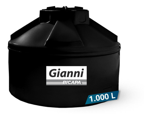 Tanque Bicapa Gianni 1000l Modelo Bajo Negro - Tyt