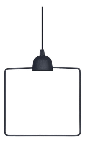 Lampara Colgante Led Geo Cuadrado Negro Foco E27 Techo