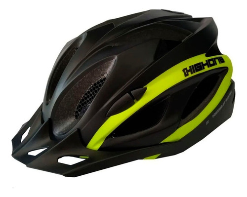 Capacete Ciclismo High One Win Preto/ Amarelo Led