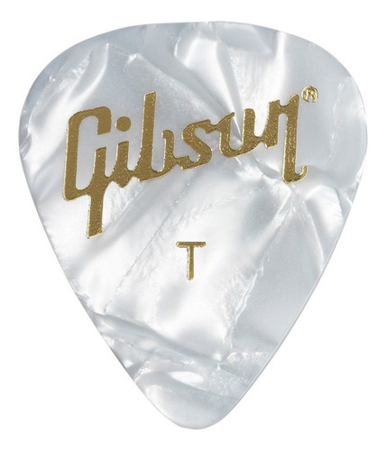 Gibson Palheta Pearloid White Thin Aprw12 74t (pack Com 12) Cor Branco