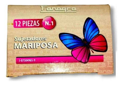  Caja De 12 Clips Mariposa N° 1 Fanagra 